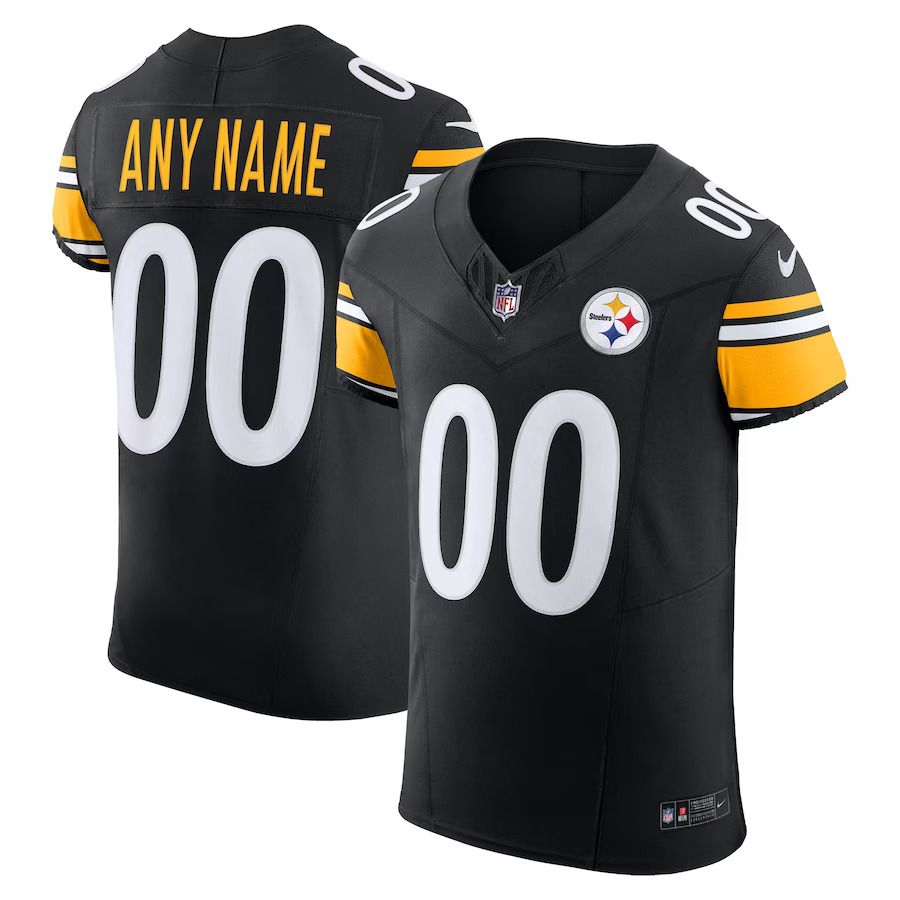 Men Pittsburgh Steelers Nike Black Vapor F.U.S.E. Elite Custom NFL Jersey->customized nfl jersey->Custom Jersey